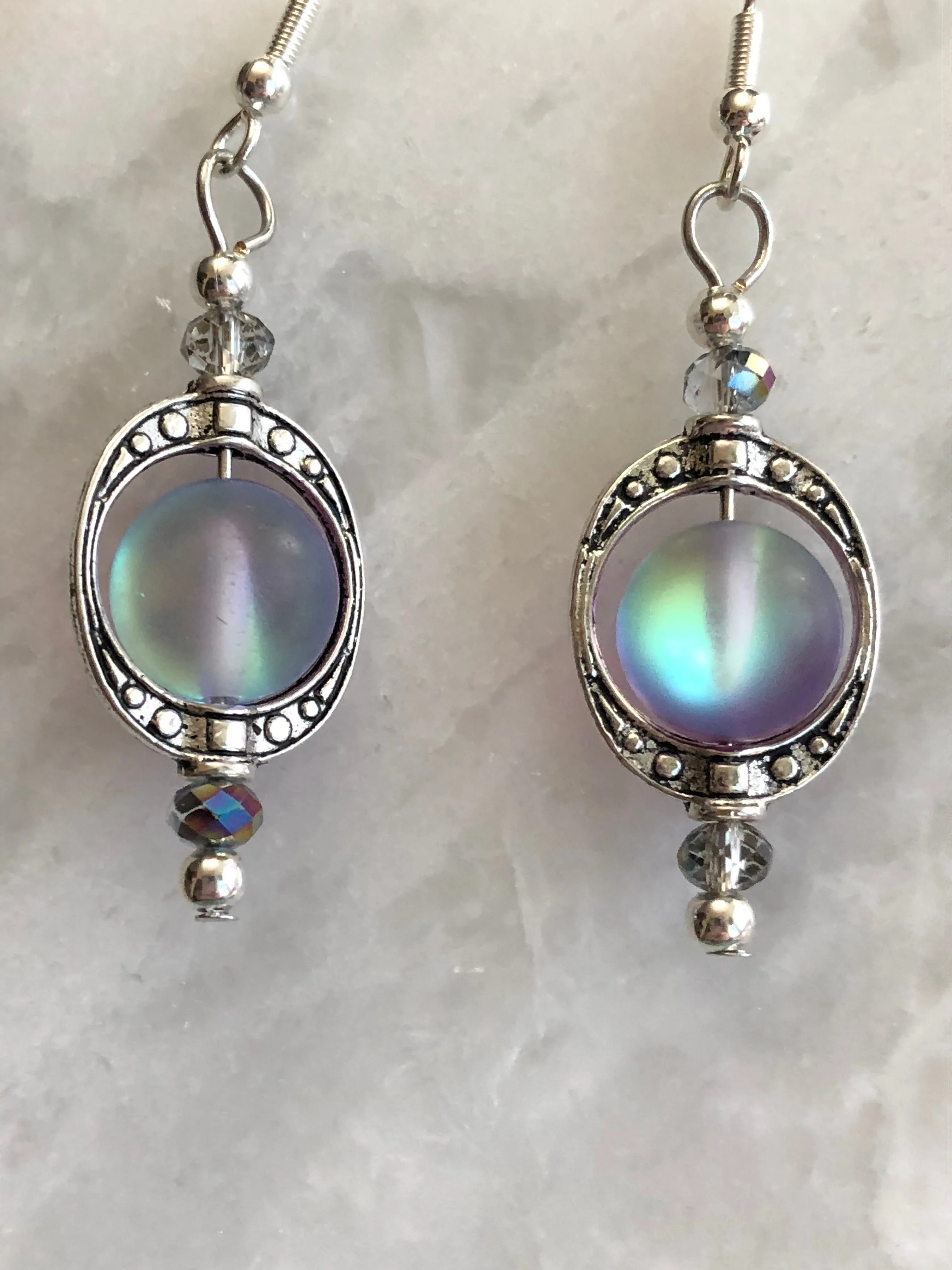 Purple Opalescent Earrings