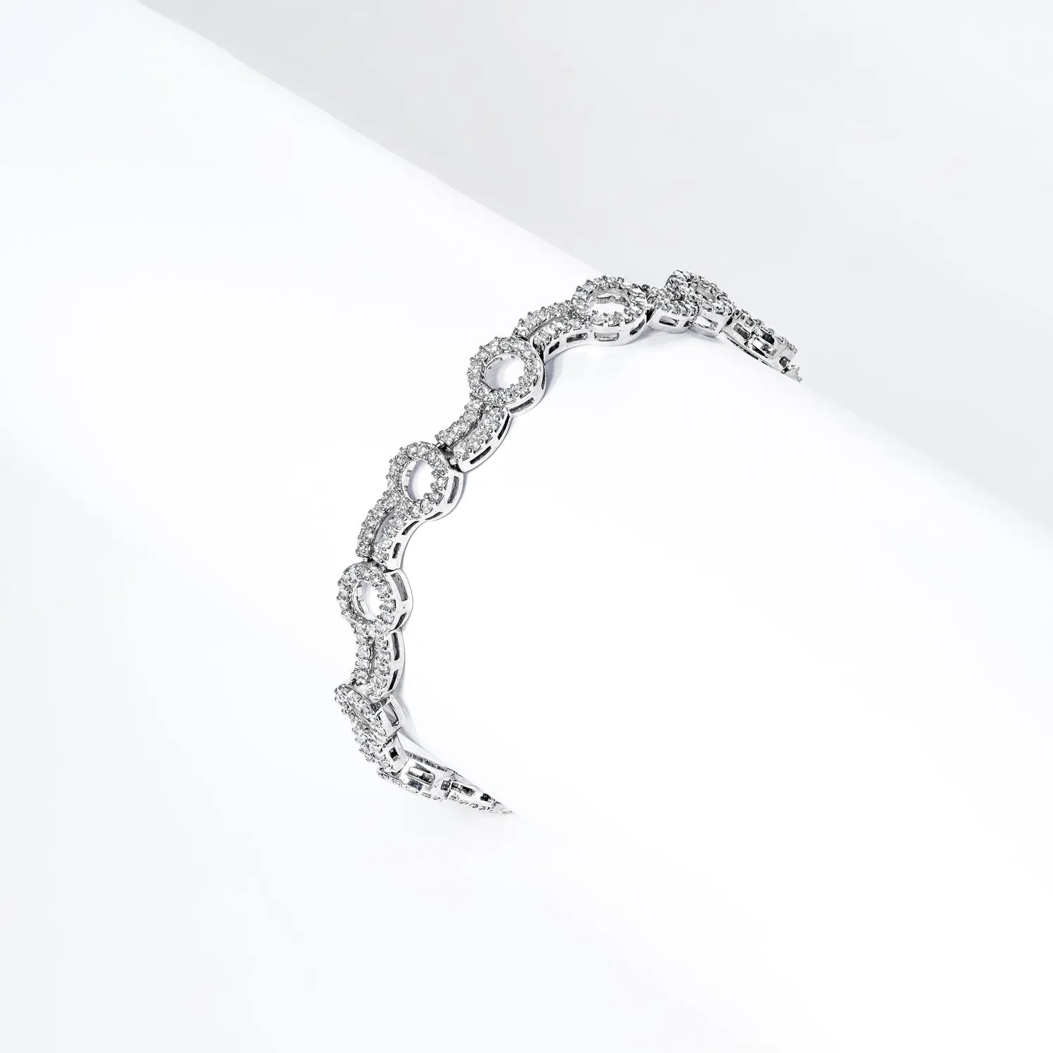 Raelynn 4 Carat Round Brilliant Single Row Diamond Bracelet in 14k White Gold