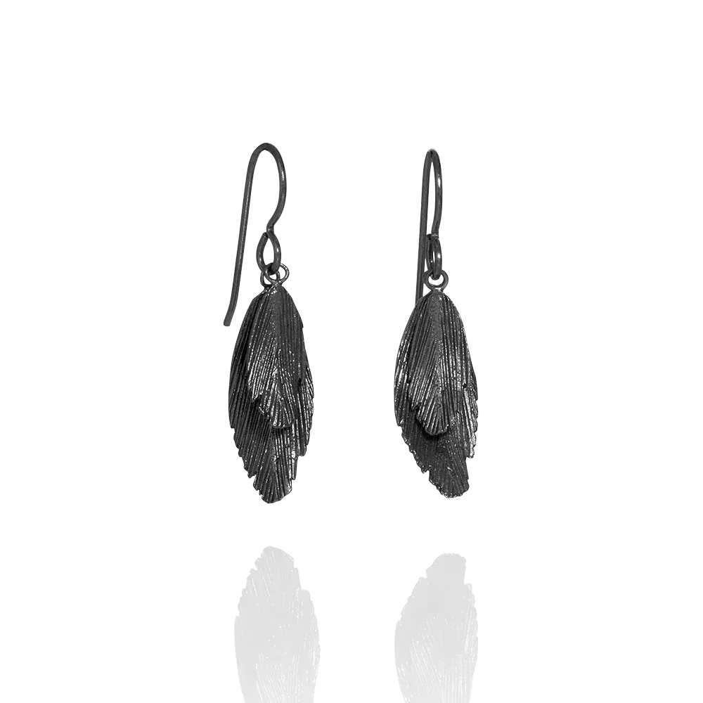 Raven Oxidized Silver Earrings (Raven 101 OX)