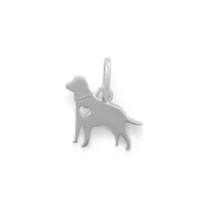 Rhodium Plated Darling Dog Charm