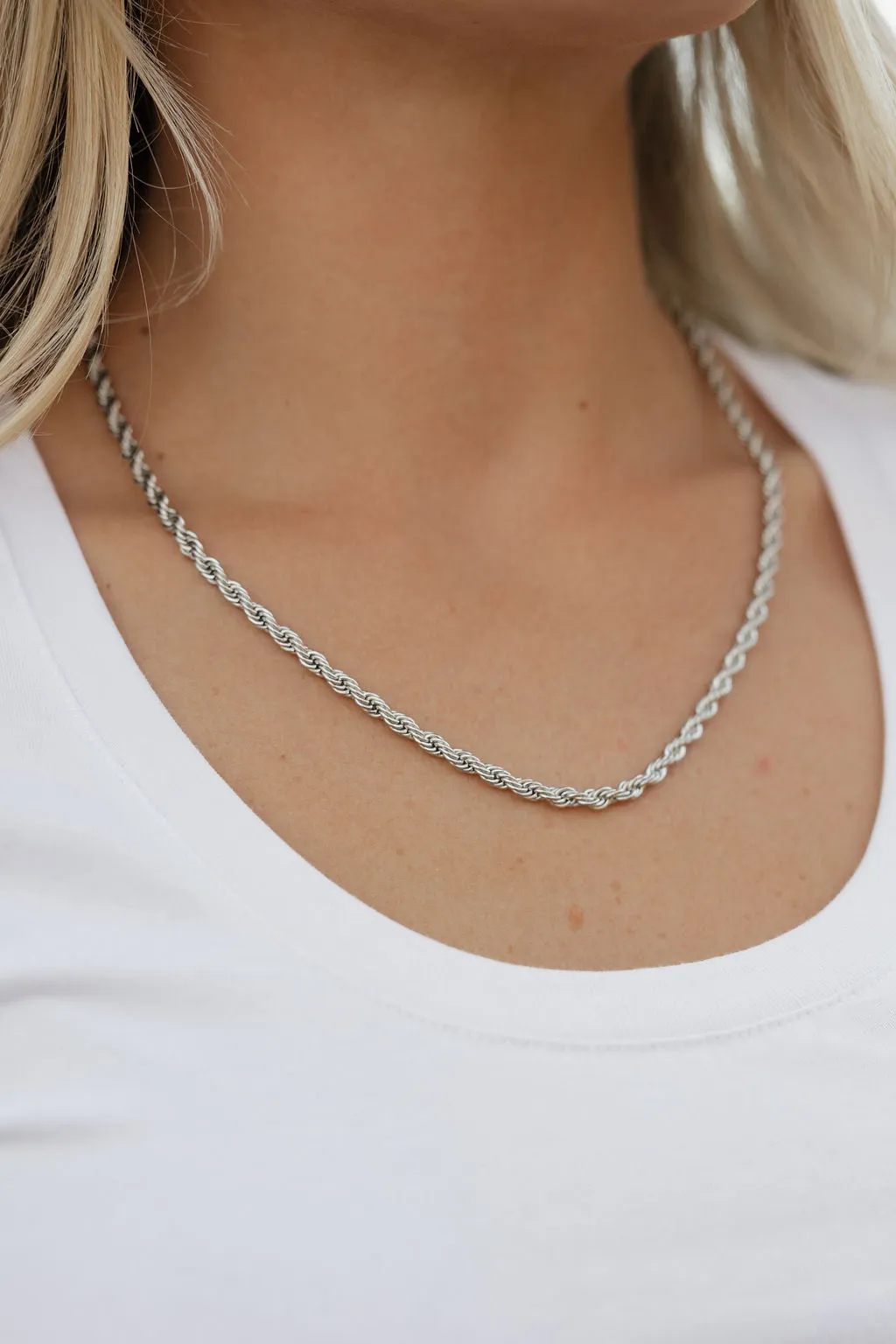 Rope Chain Necklace-Silver