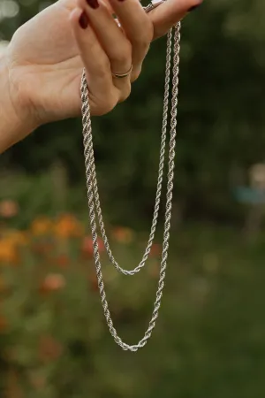 Rope Chain Necklace-Silver