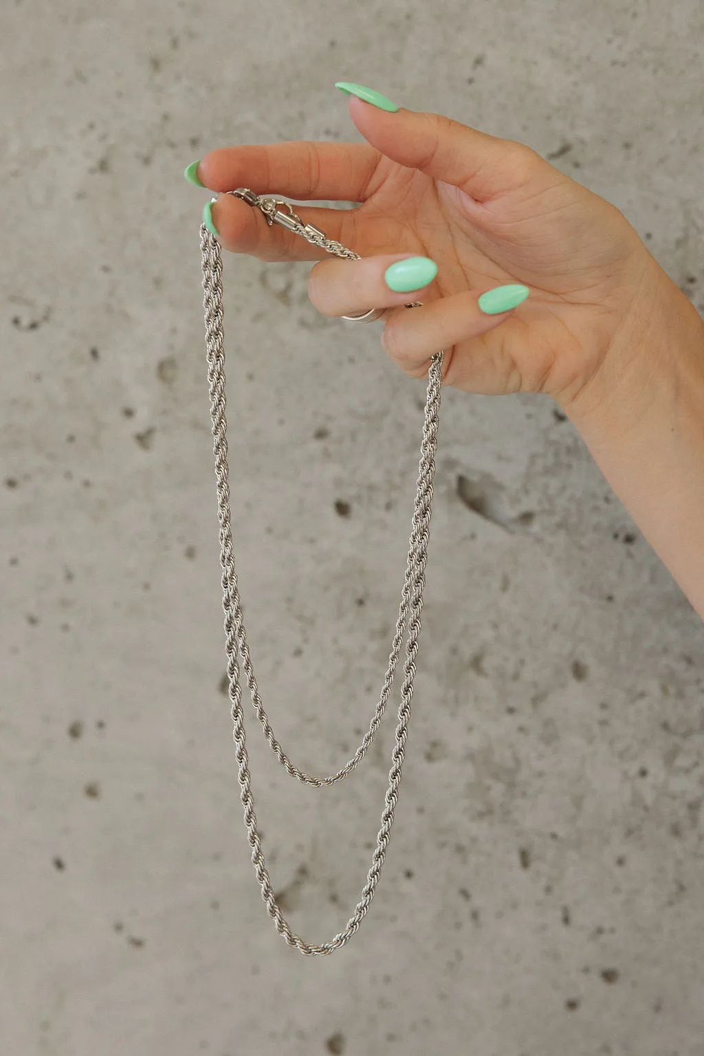 Rope Chain Necklace-Silver