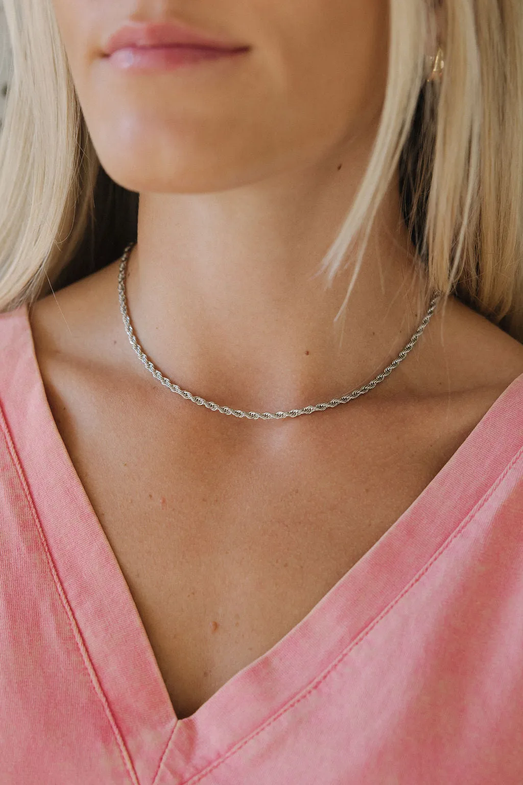 Rope Chain Necklace-Silver