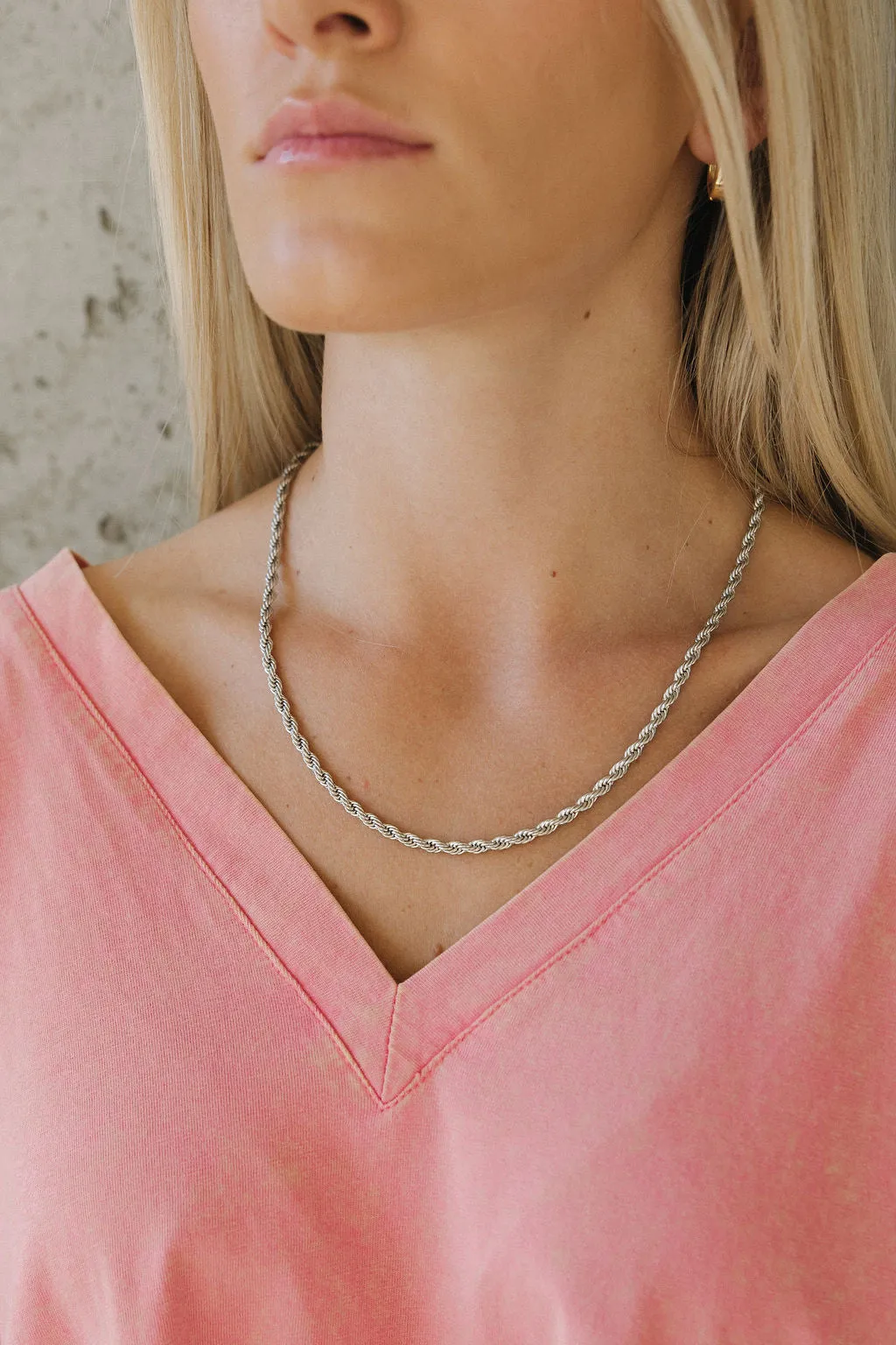 Rope Chain Necklace-Silver