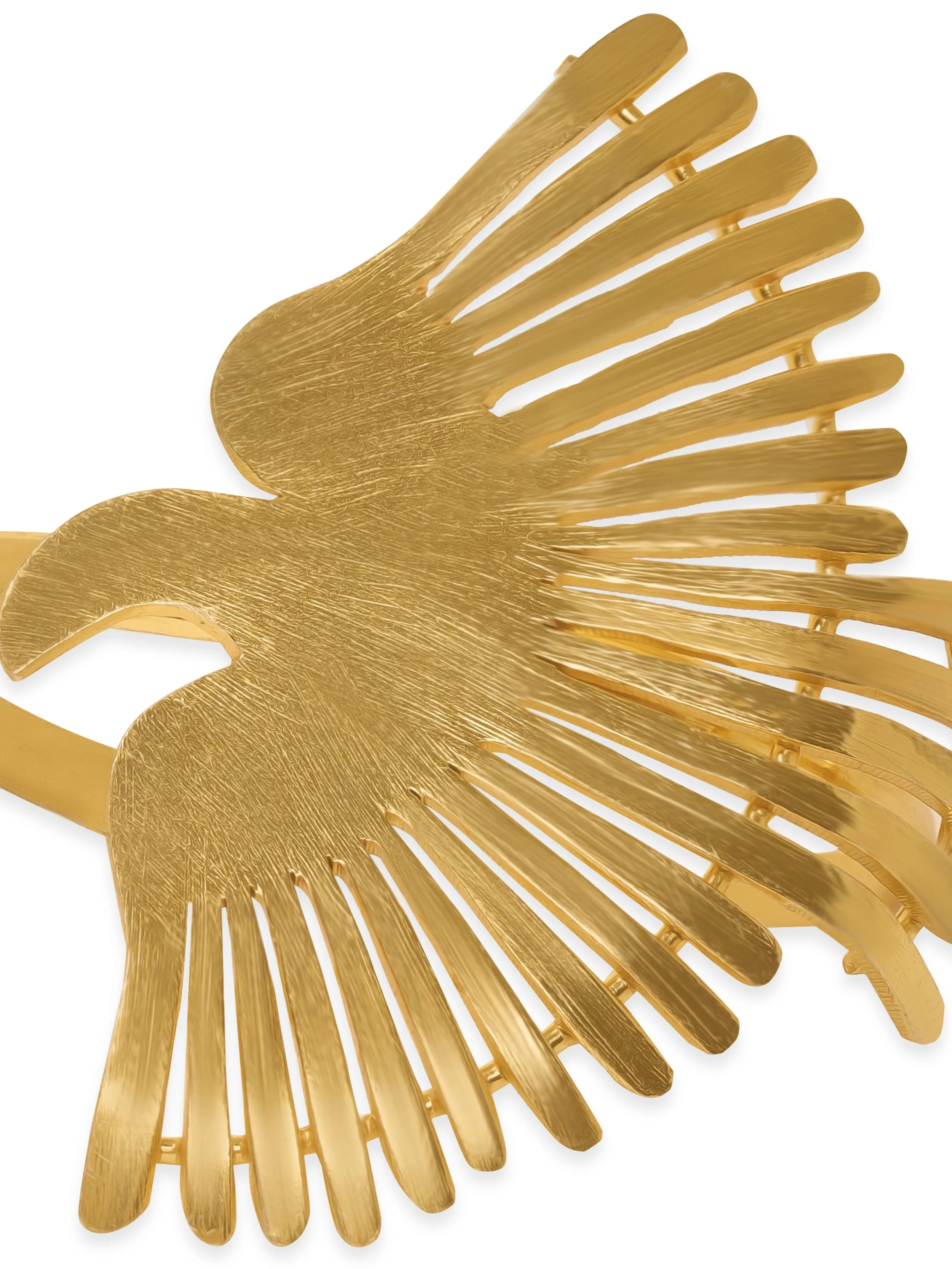 Rubans 22K Gold plated bird motif Contemporary statement adjustable bracelet