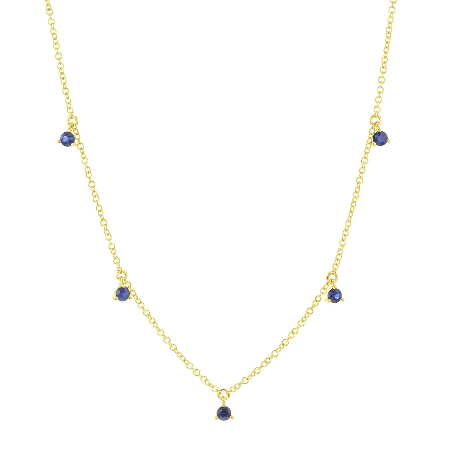 Sassy Sapphire Station Necklace