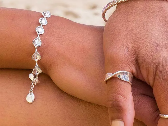 Silver Bracelet - Organic Small Heart