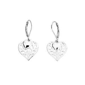 Silver Heart of Yorkshire Double Drop Earring