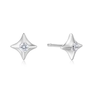 Silver Sparkling Star Stud Earrings