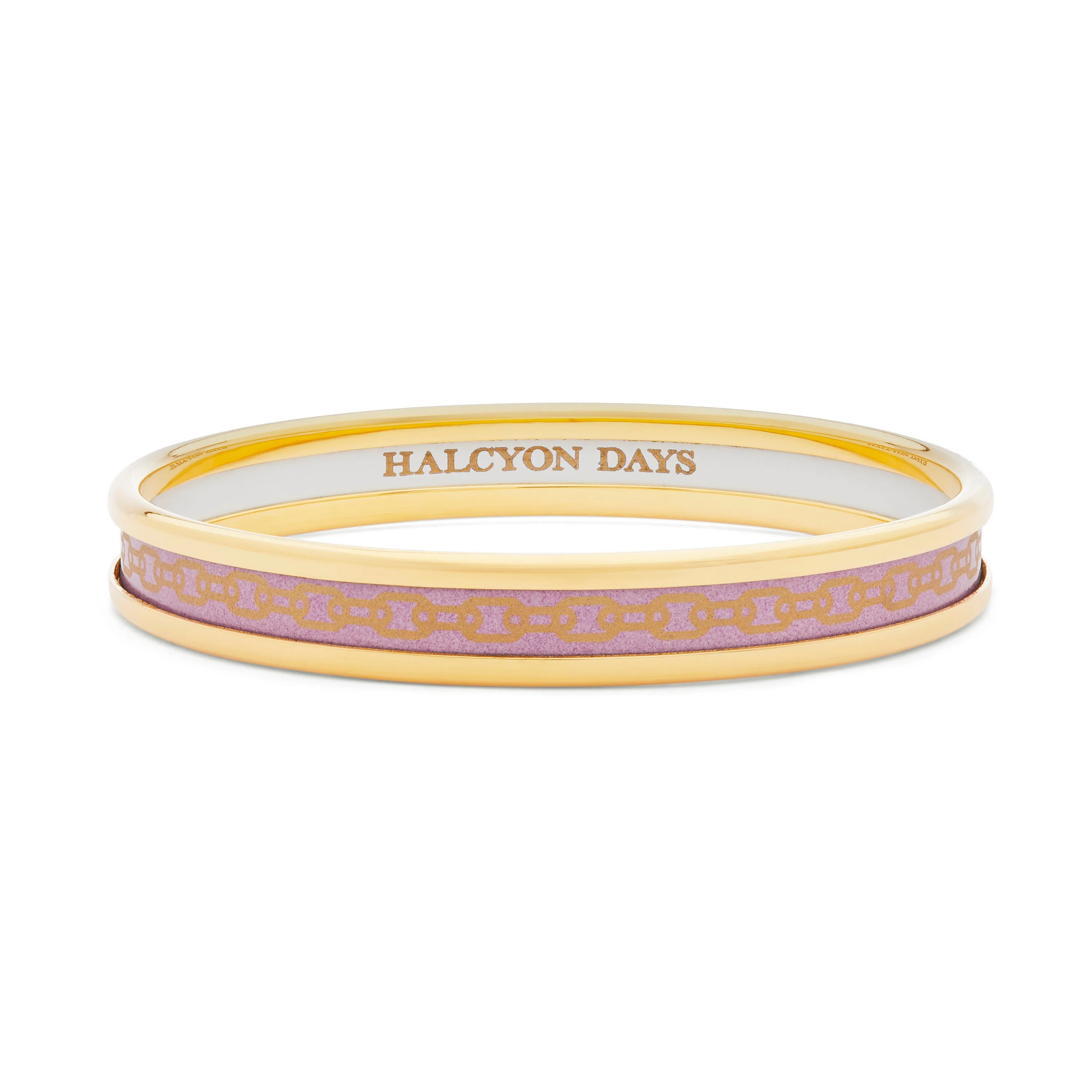 Skinny Chain Pale Pink & Gold Enamel Bangle