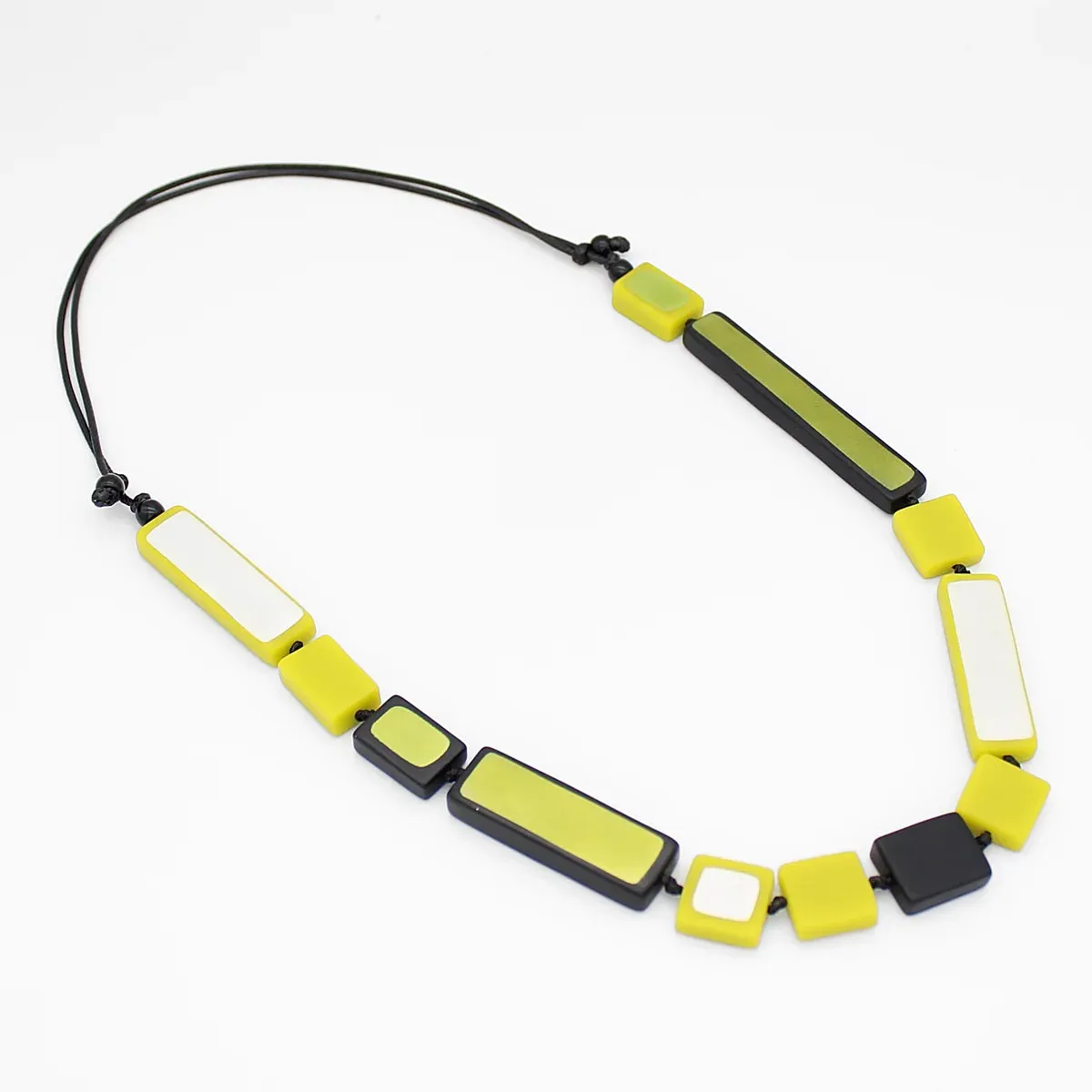 Sloan Rectangle Necklace, Lime