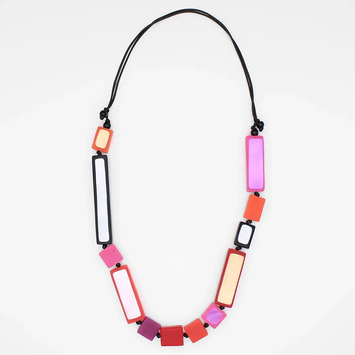 Sloan Rectangle Necklace, Pink