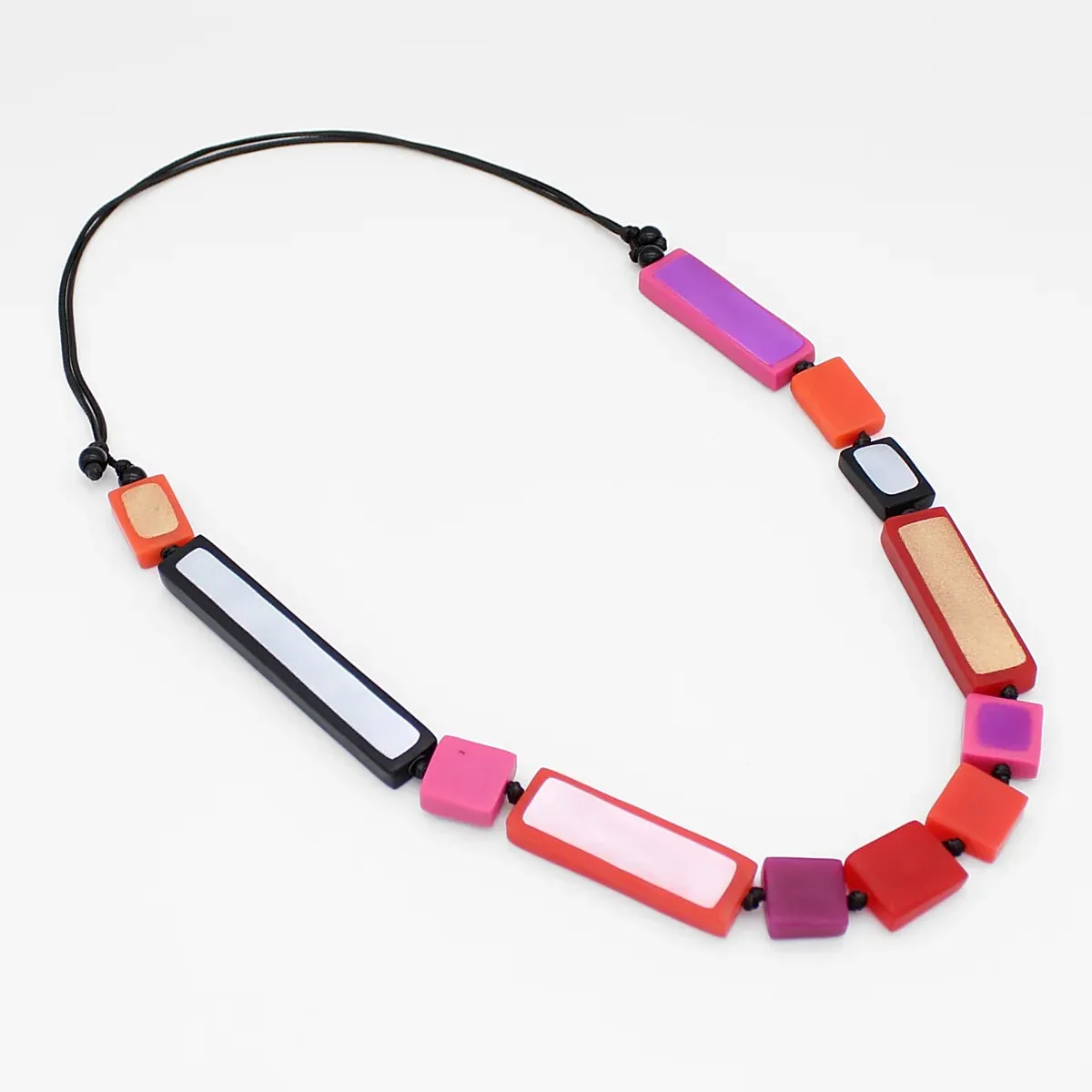 Sloan Rectangle Necklace, Pink