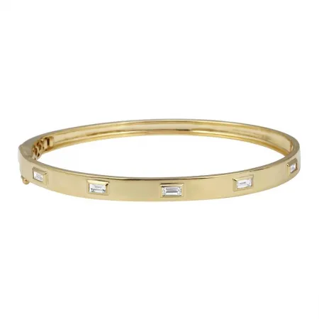 Spaced Diamond Baguettes Bangle