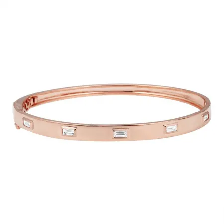 Spaced Diamond Baguettes Bangle