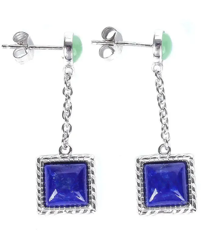 Sterling Silver Gem Stone Drop Earrings