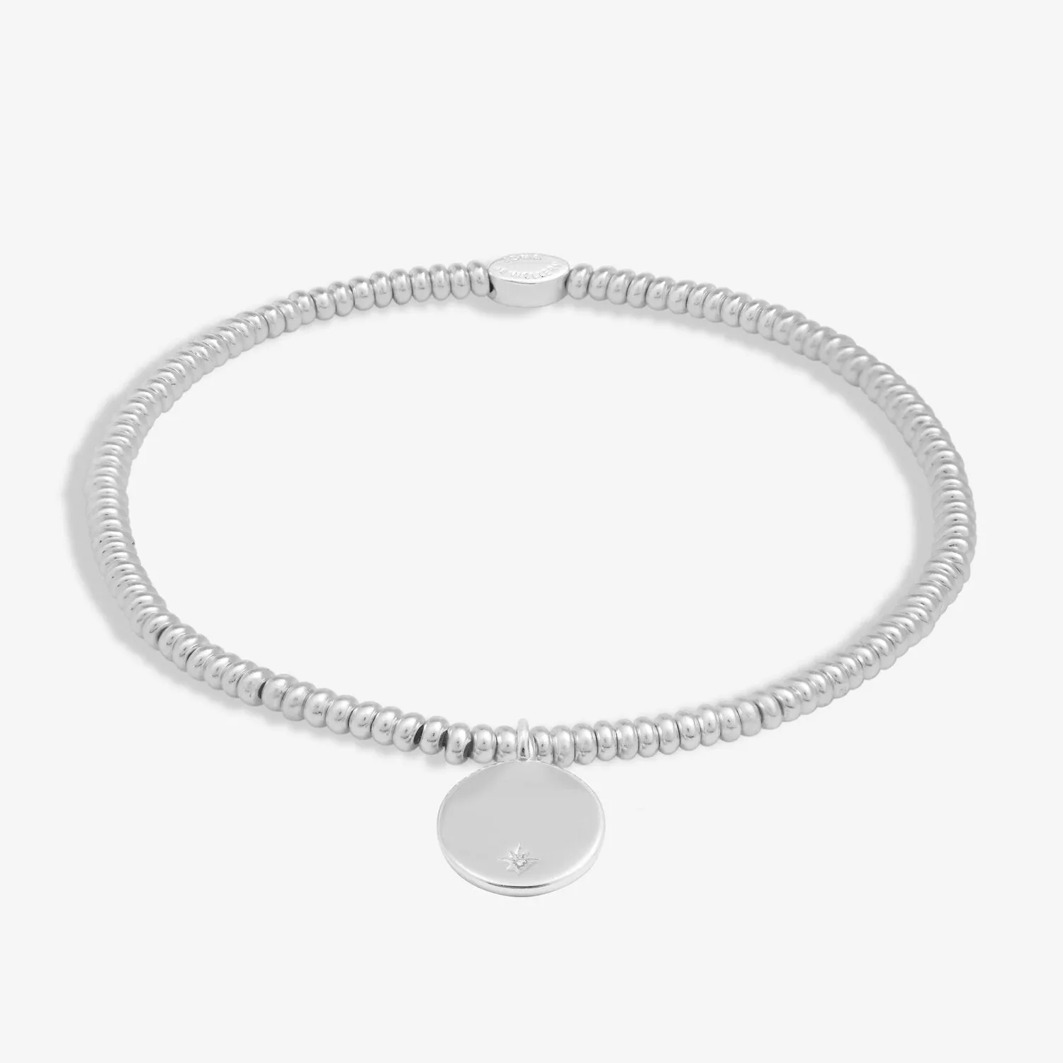 Sterling Silver Happy Birthday Cubic Zirconia Disc Bracelet JJS0060