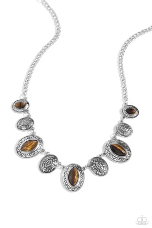 Textured Trailblazer - Brown Necklace - Paparazzi Accessories