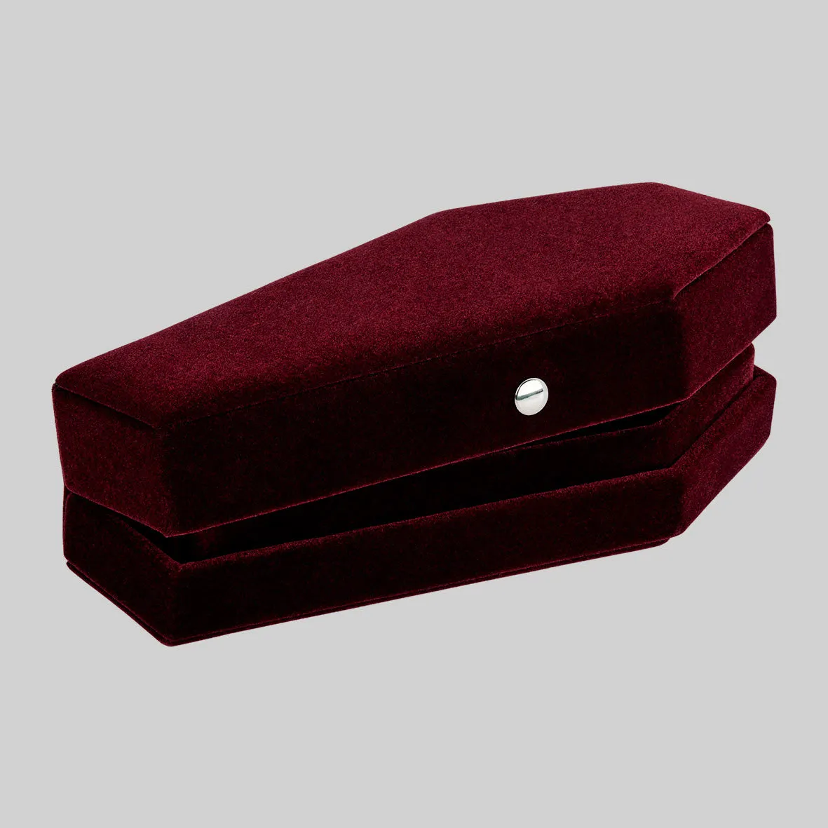 The Crimson Red Velvet Coffin Ring Case