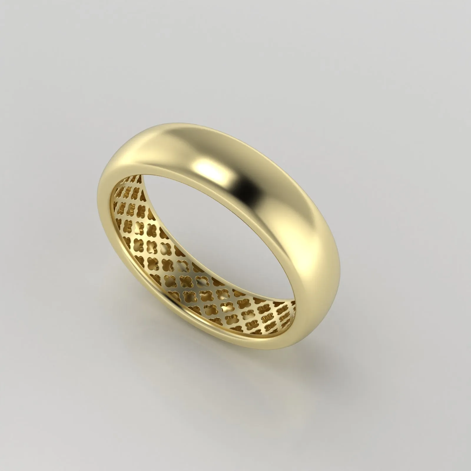 The Radiant Hollow Elegance Gold Band Ring