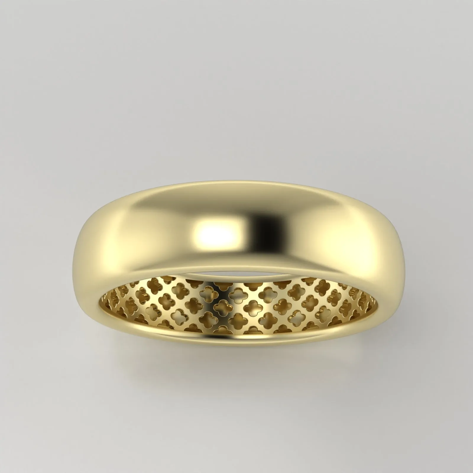 The Radiant Hollow Elegance Gold Band Ring