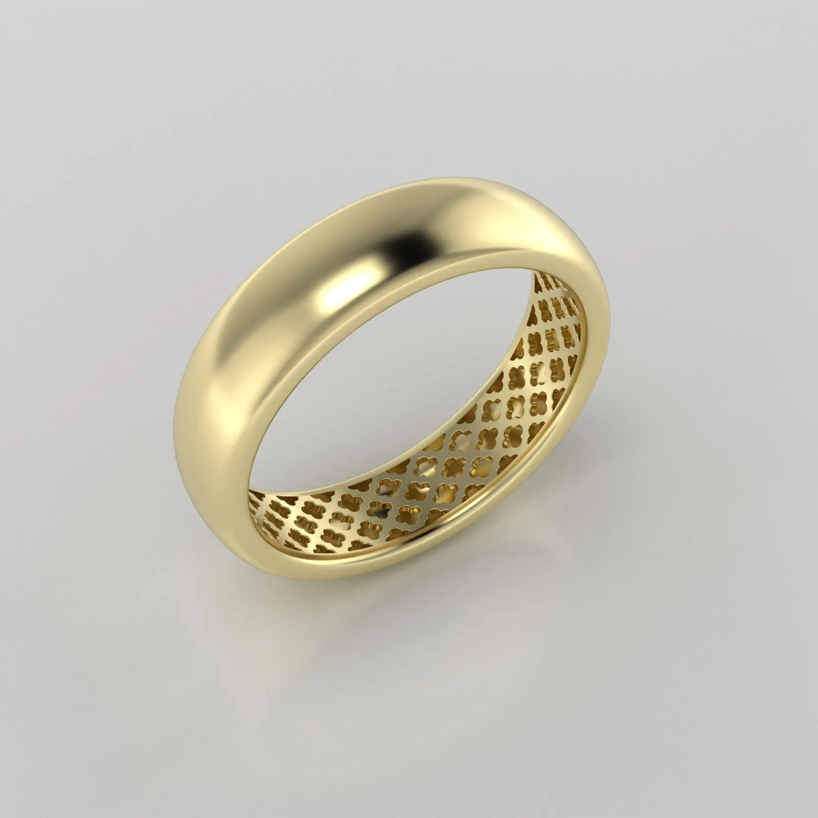 The Radiant Hollow Elegance Gold Band Ring