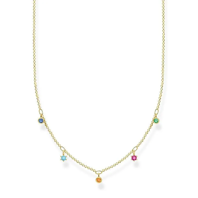 Thomas Sabo Necklace Colourful stones, gold