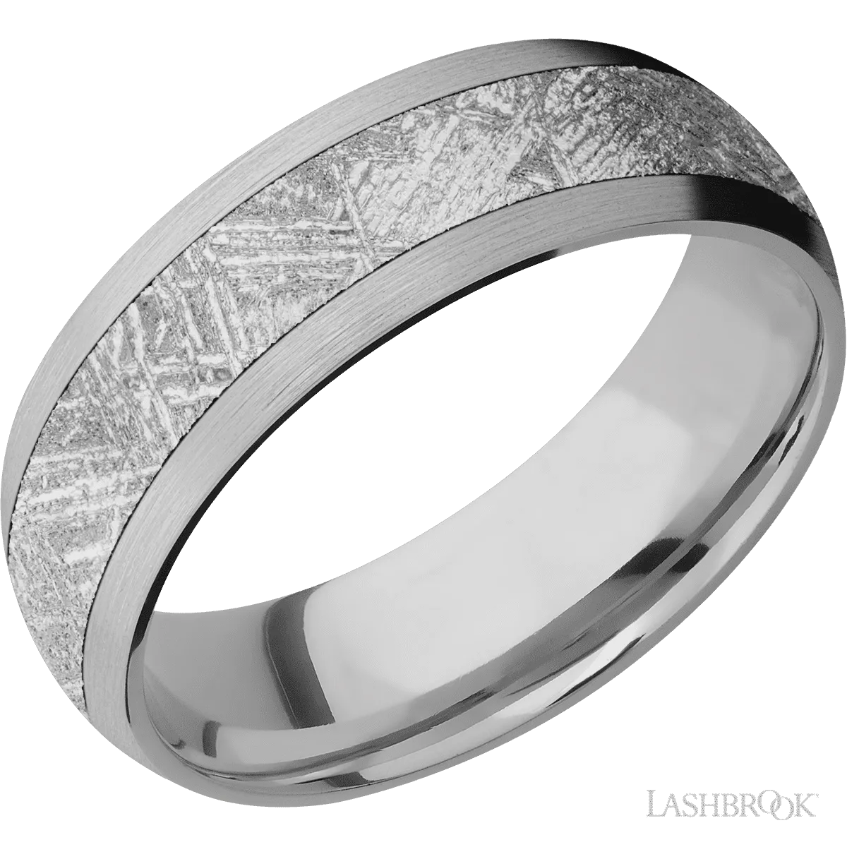 Titanium with Satin Finish and Meteorite Inlay - 7MM