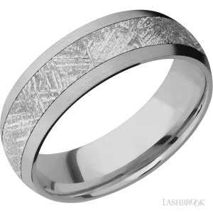 Titanium with Satin Finish and Meteorite Inlay - 7MM