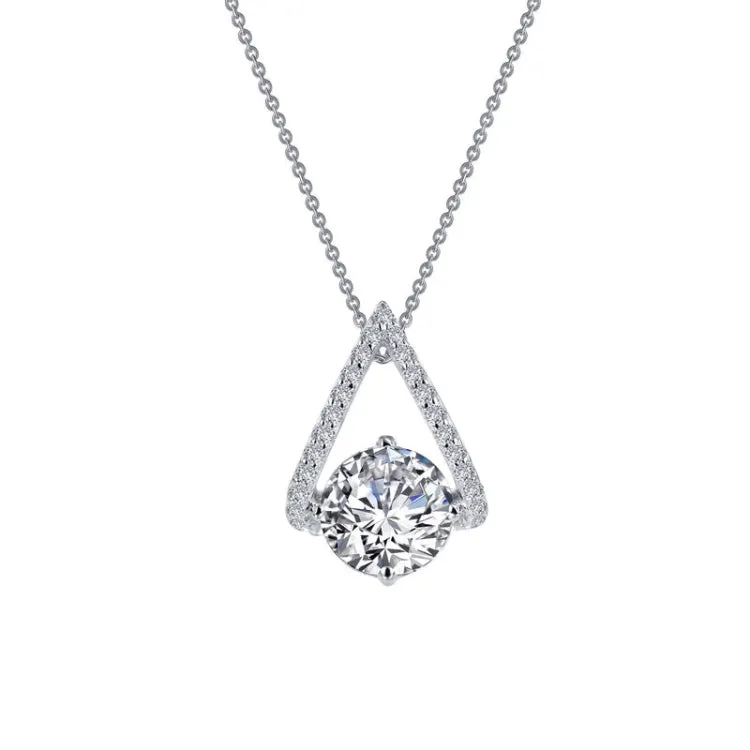 Trapeze Solitaire Pendant Necklace