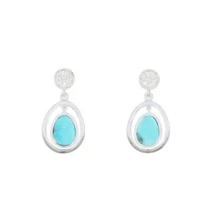 Unique & Co Sterling Silver Turquoise Drop Earrings ME-881