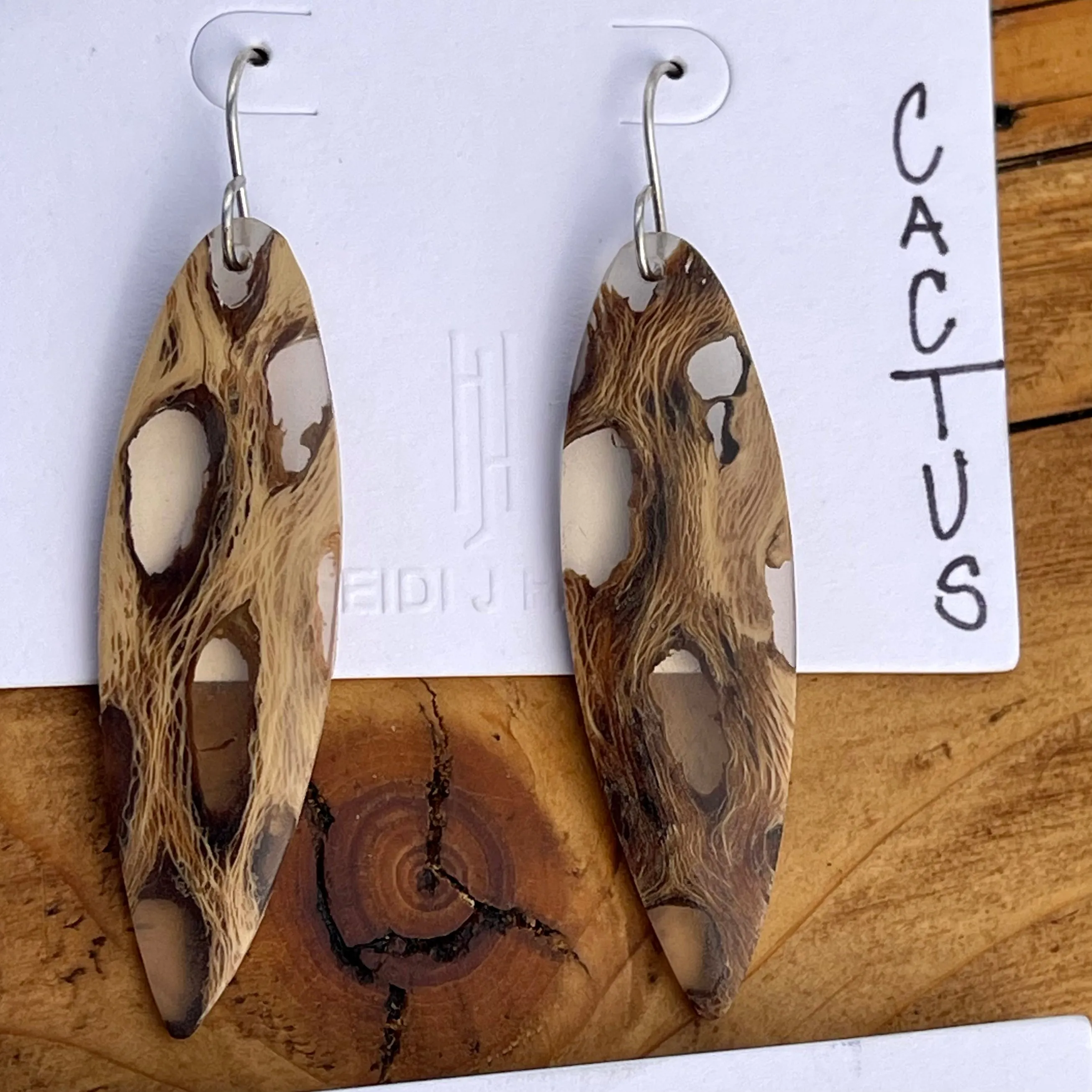 Unique Wood & Resin Earrings