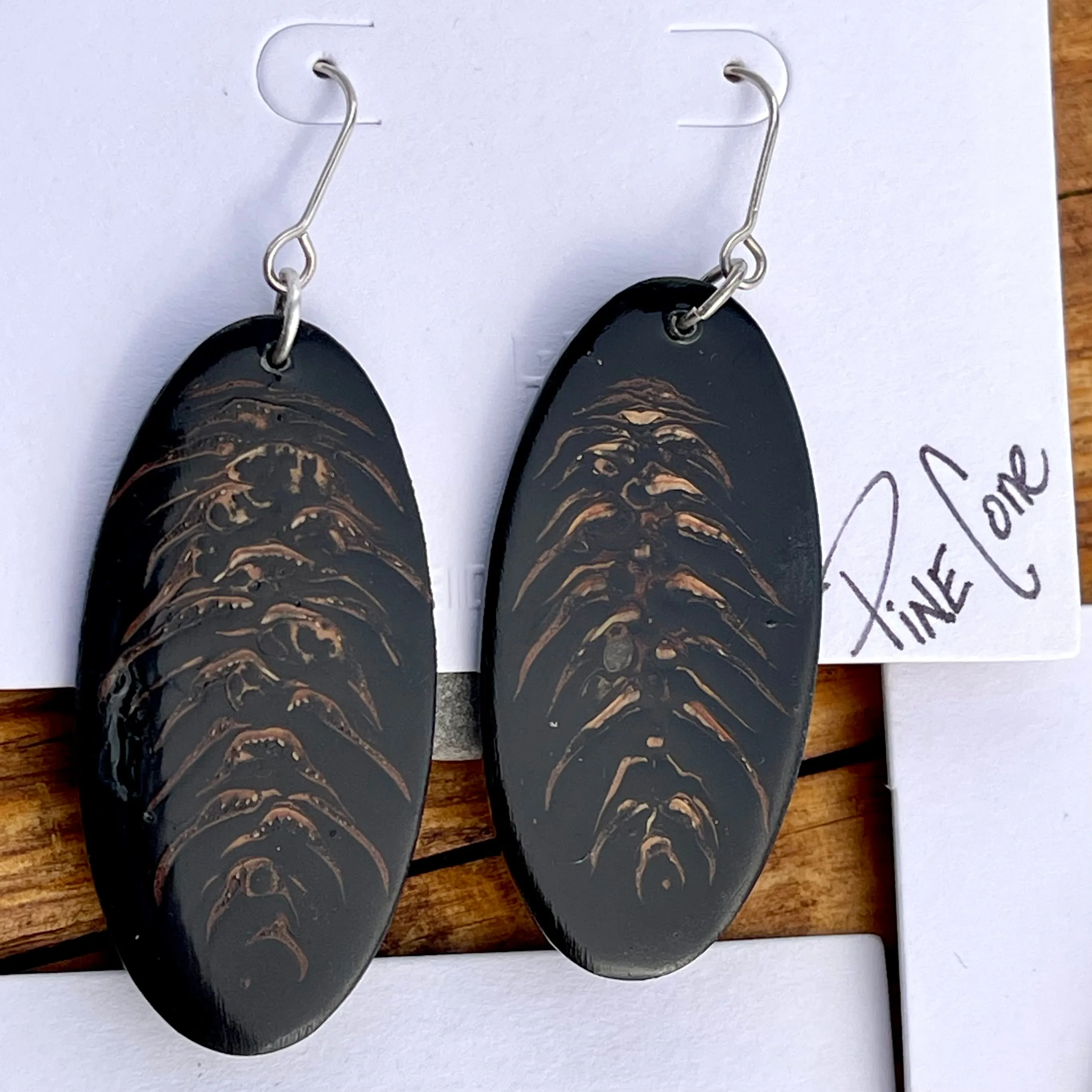 Unique Wood & Resin Earrings