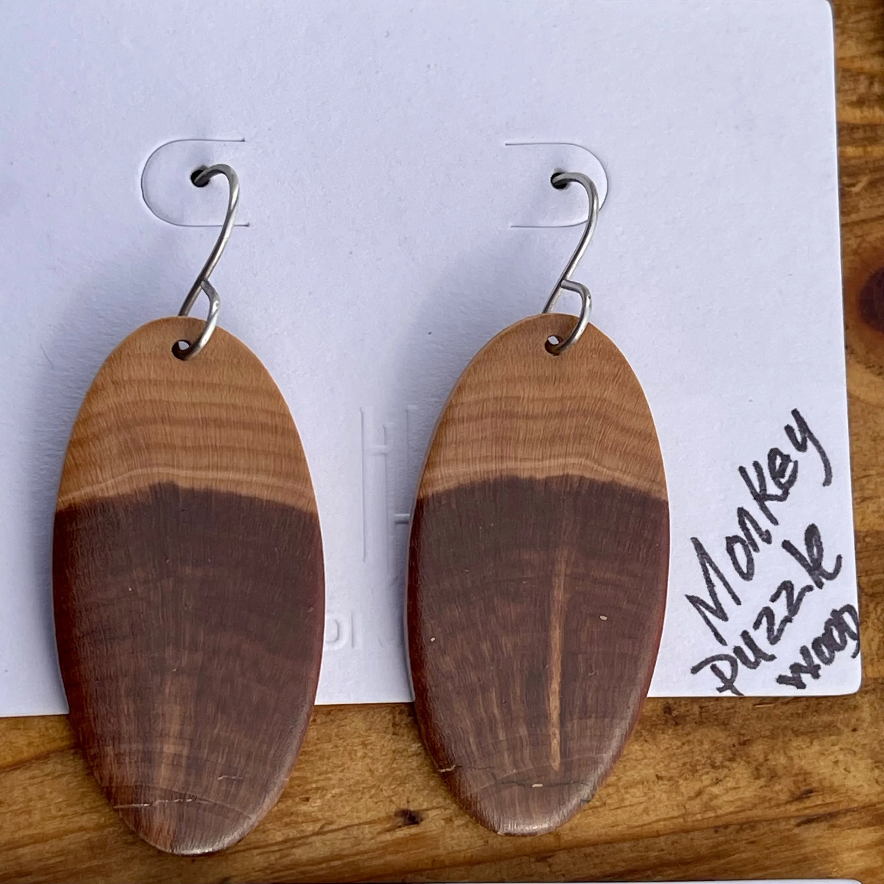 Unique Wood & Resin Earrings