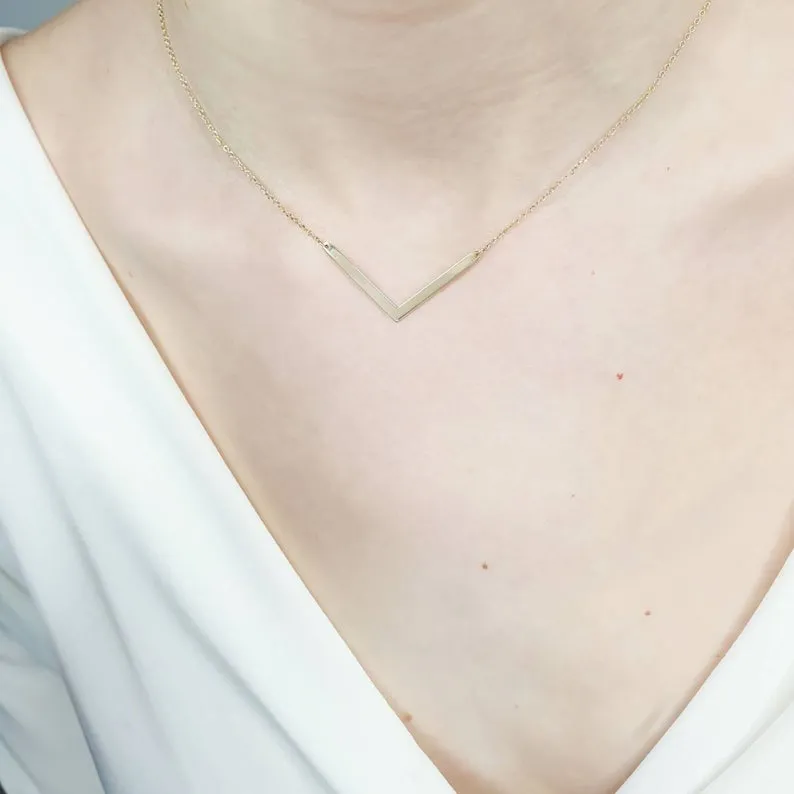 V Gold Necklace