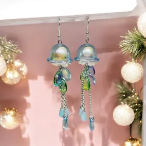 Whimsical - Blue and green Jellyfish earrings | fun and unique earrings