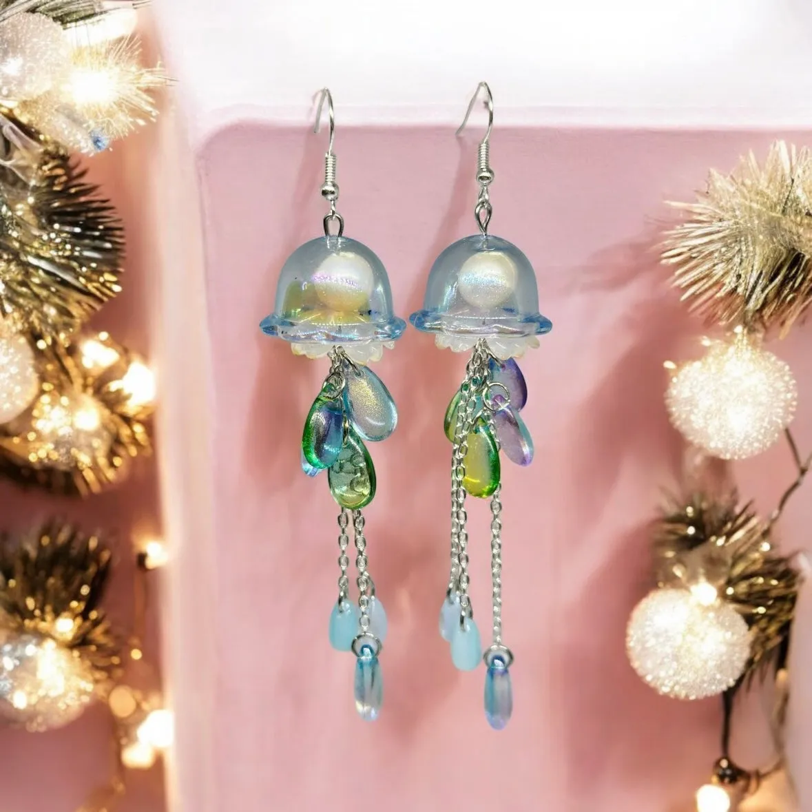 Whimsical - Blue and green Jellyfish earrings | fun and unique earrings