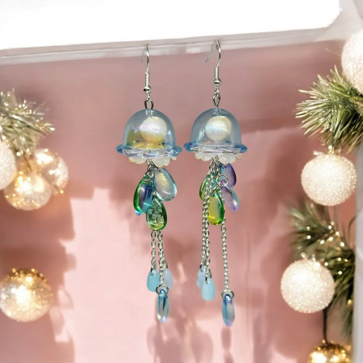 Whimsical - Blue and green Jellyfish earrings | fun and unique earrings