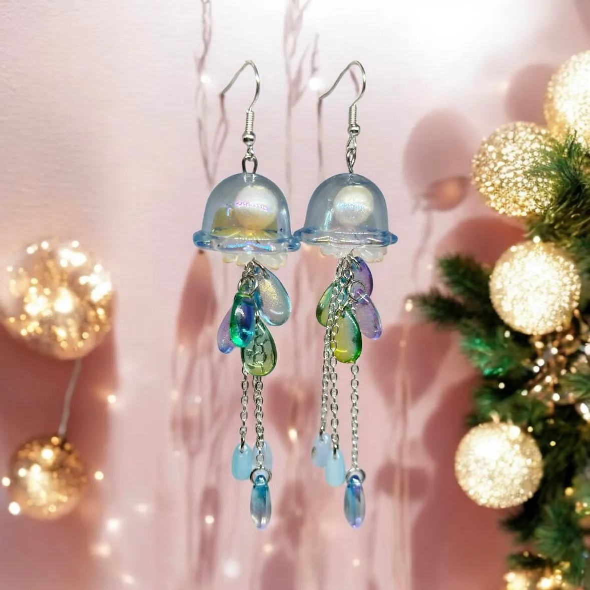 Whimsical - Blue and green Jellyfish earrings | fun and unique earrings