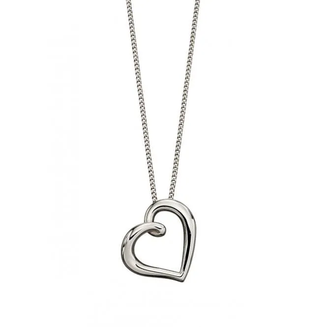 White Gold Organic Heart Pendant GP2175