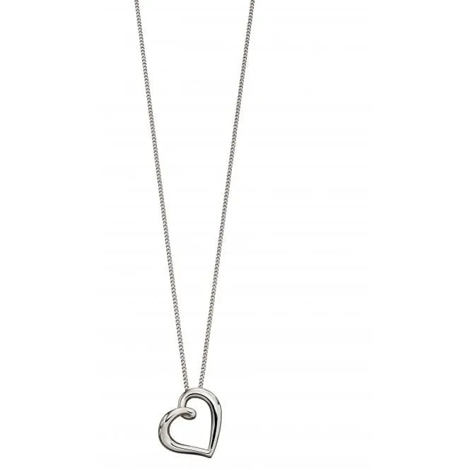 White Gold Organic Heart Pendant GP2175